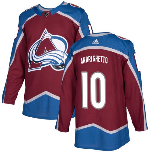 Adidas Avalanche #10 Sven Andrighetto Burgundy Home Authentic Stitched NHL Jersey